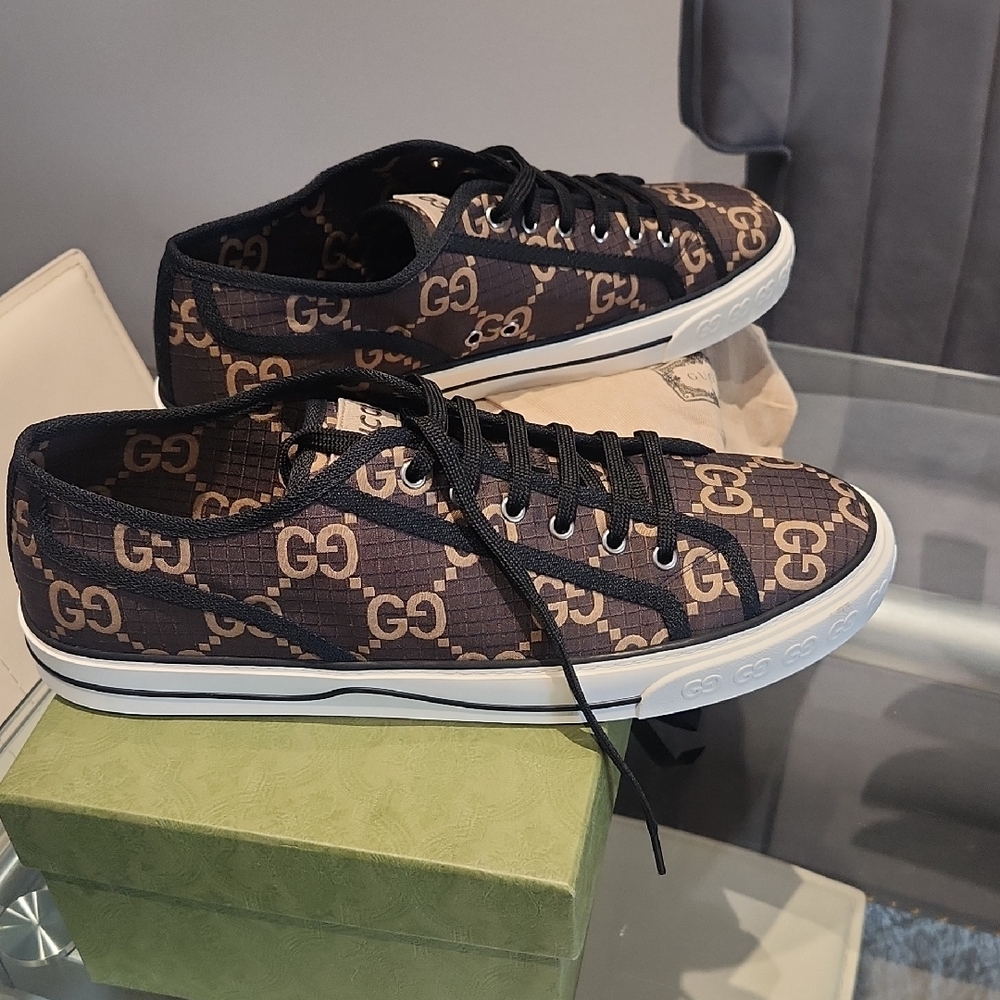 Gucci Black and Brown Low-Top Sneakers
